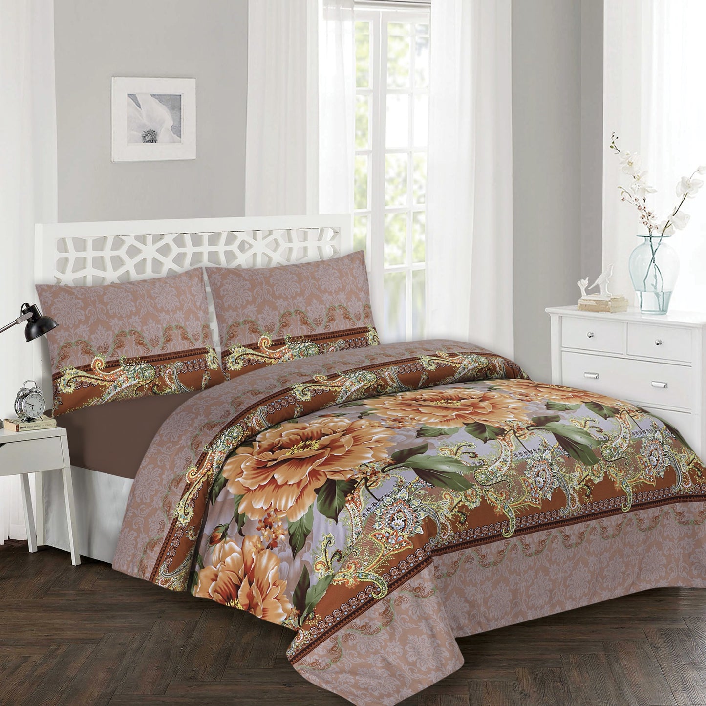 4 Pcs Printed Bed Sheets Set – 2800 Series