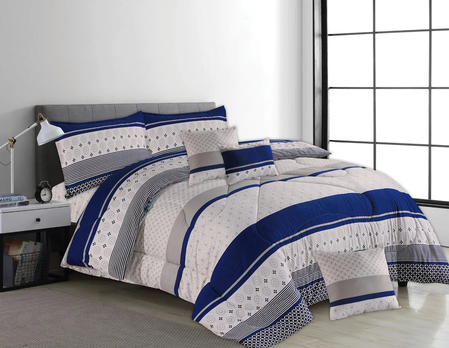 7 pcs bed comforter set