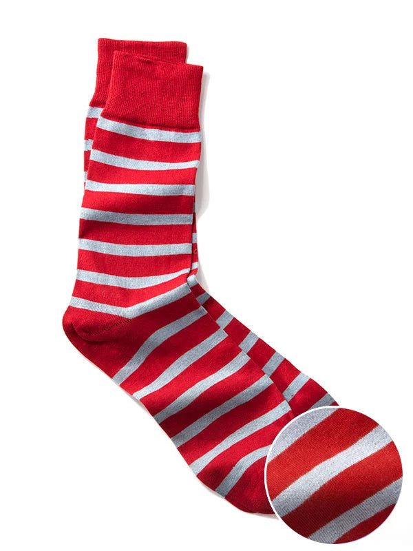 Striped Red/ Sky Socks for men