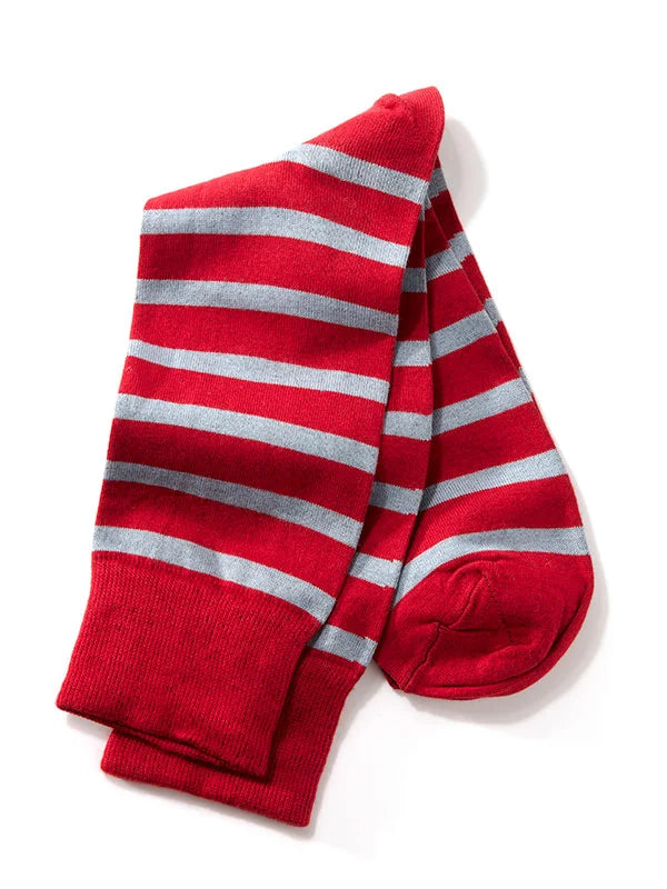 Striped Red/ Sky Socks for men