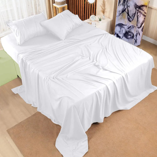 4 Pcs White Sheet Set