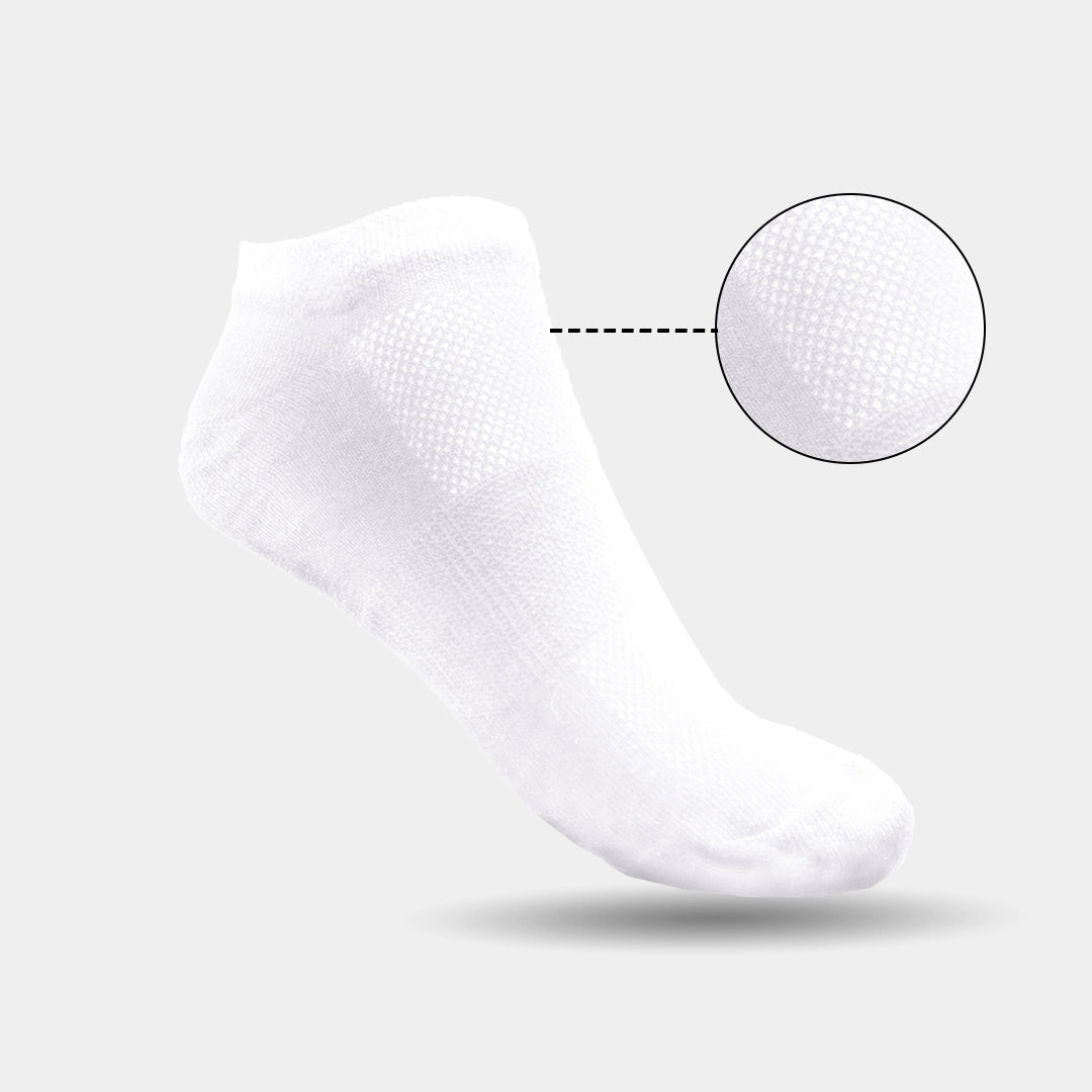 Low Cut White Mesh Socks