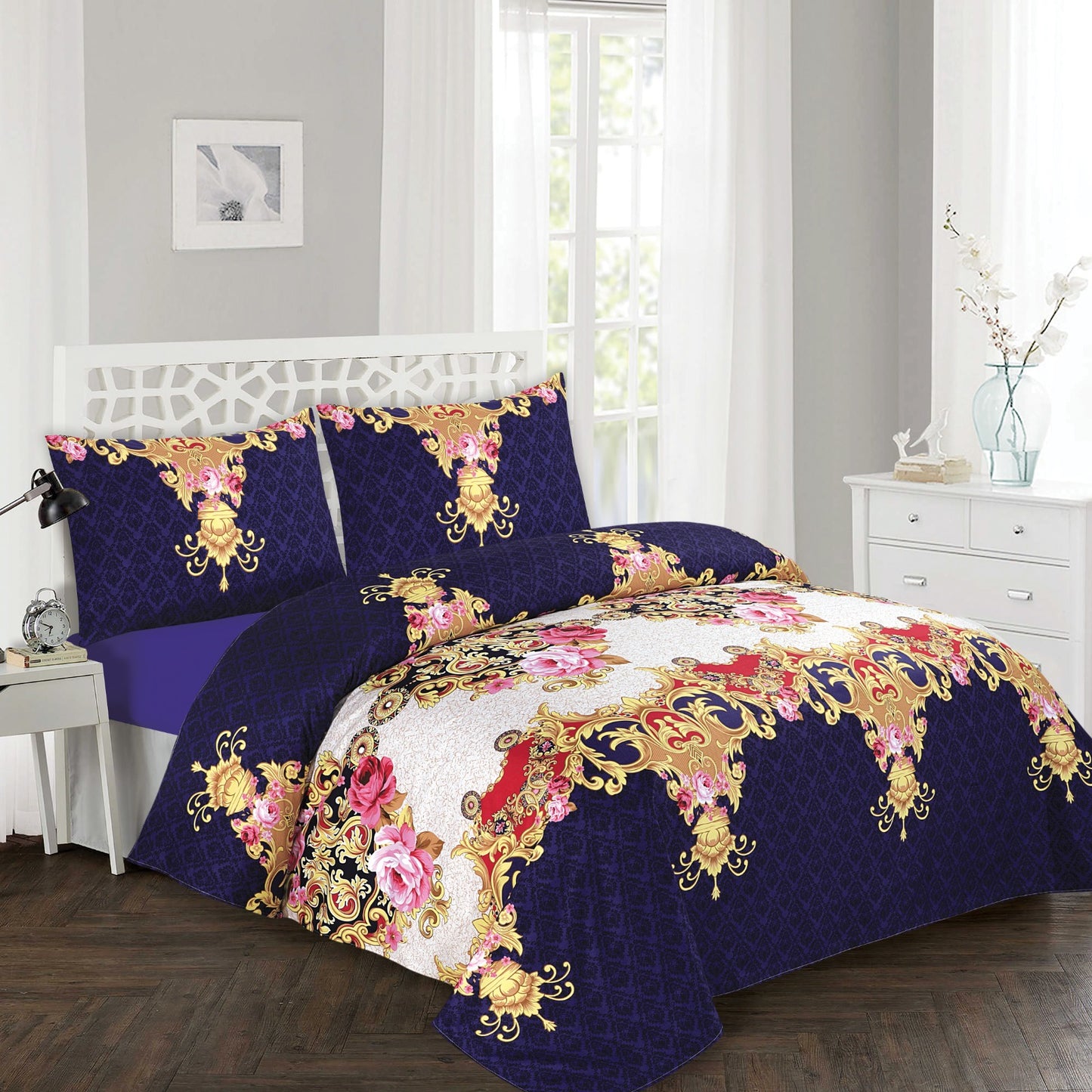 4 Pcs Printed Bed Sheets Set – 2800 Series