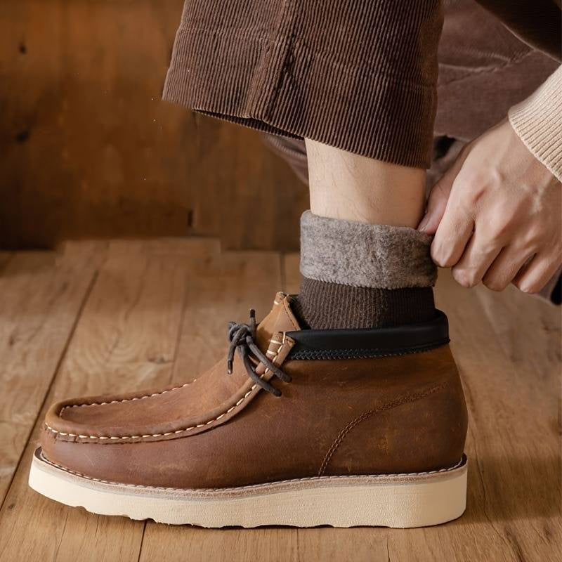 5-Pair Pack: Men’s Ultra-Warm Fleece Socks for Winter Comfort