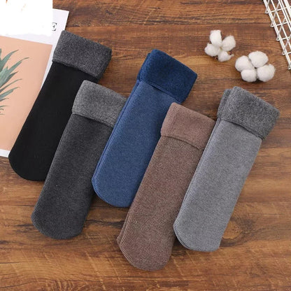 5-Pair Pack: Men’s Ultra-Warm Fleece Socks for Winter Comfort