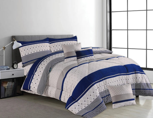 7 pcs bed comforter set