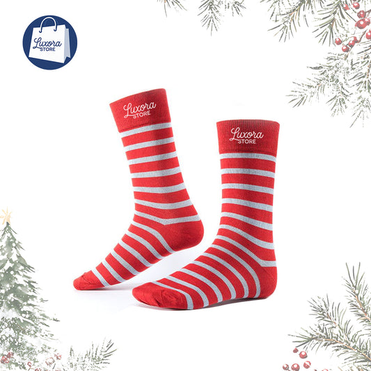 Striped Red/ Sky Socks for men