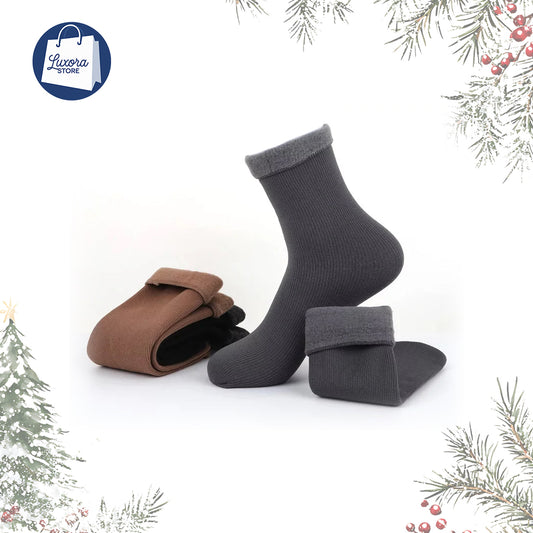 5-Pair Pack: Men’s Ultra-Warm Fleece Socks for Winter Comfort