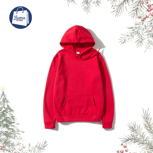 Classic Pullover Red Fleece Hoodie