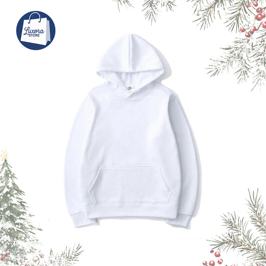 Classic White Fleece Hoodie