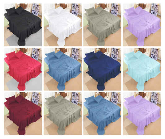 4 PCS Solid Sheet Set – 12 Colors (3200 Series)