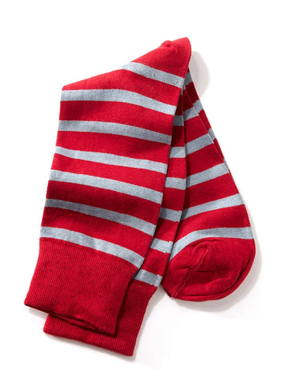 Striped Red/ Sky Socks for men